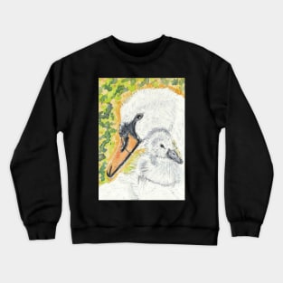 Mother and baby swan Crewneck Sweatshirt